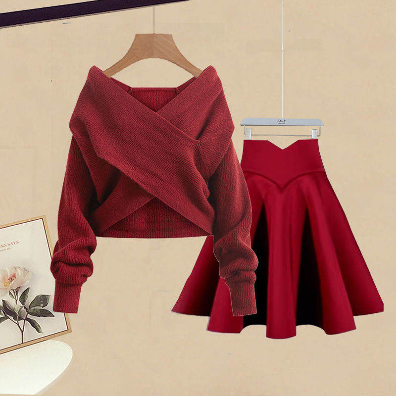 レッドセーター02＋レッドスカート